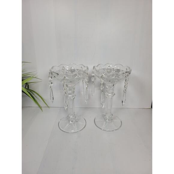 Vintage Czech Royal Galley Crystal Candle Holders Prisms, Single Candlestick - Picture 1 of 6